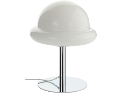 Bílá skleněná stolní lampa BUBBA