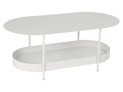 Světle šedý kovový zahradní konferenční stolek Fermob Salsa 113 x 58 cm