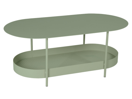 Kaktusově zelený kovový zahradní konferenční stolek Fermob Salsa 113 x 58 cm