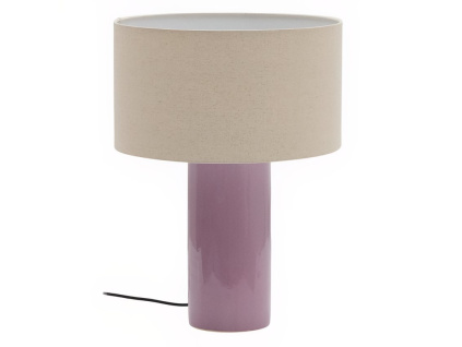 Fialová keramická stolní lampa Kave Home Toneric