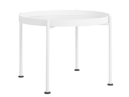 Bílý kovový konferenční stolek Nollan II 60 cm