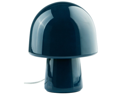 Tmavě modrá skleněná stolní lampa THETYS