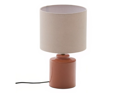 Oranžovočervená keramická stolní lampa Kave Home Daeli