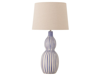 Modro-bílá kameninová stolní lampa Bloomingville Gavisa
