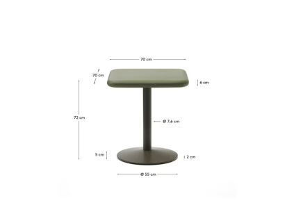 Zelený cementový bistro stolek Kave Home Esilda 70 x 70 cm