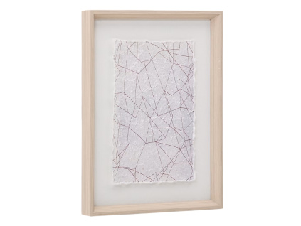 Bílý abstraktní obraz Kave Home Durkan 40 x 30 cm