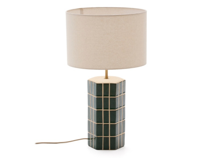 Zelená keramická stolní lampa Kave Home Rue