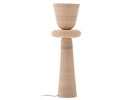 Ratanová stojací lampa Kave Home Neuda 140 cm