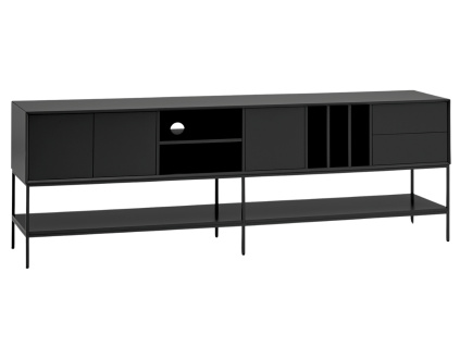 Černý TV stolek Teulat Platt 220 x 45 cm