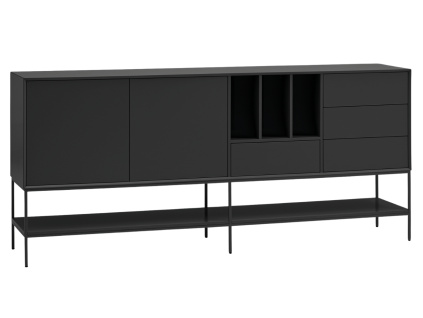 Černá komoda Teulat Platt 220 x 45 cm