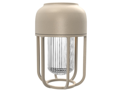 Béžová kovová solární LED lampa Light No. 1