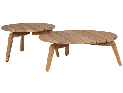 Set dvou dřevěných zahradních stolků Eularia 60/80 cm