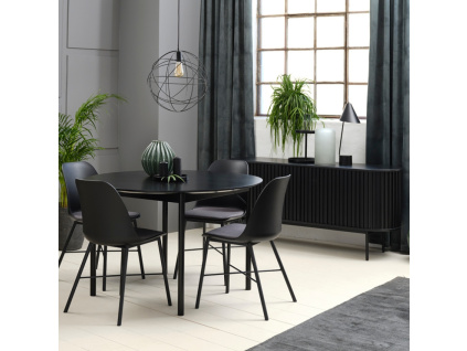 Černá dubová komoda Unique Furniture Siena 160 x 45 cm