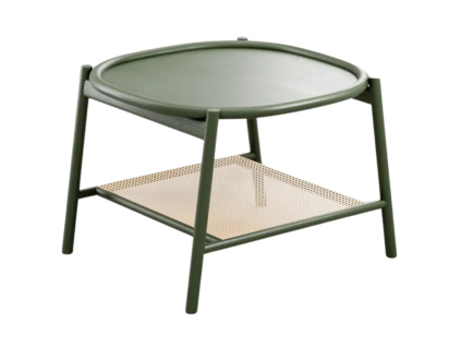 Zelený dřevěný konferenční stolek Drum S 68 x 67 cm