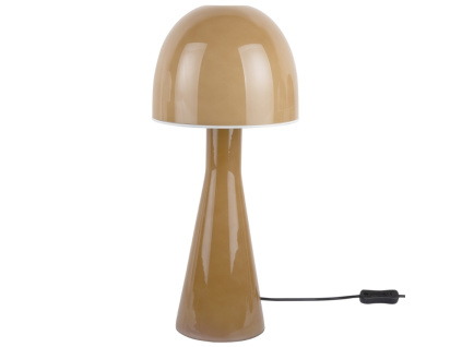 Okrově žlutá skleněná stolní lampa Bombin