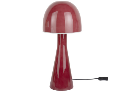 Růžová skleněná stolní lampa Bombin