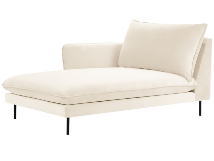 Světle béžová sametová lenoška Cosmopolitan Design Vienna 170 cm, levá