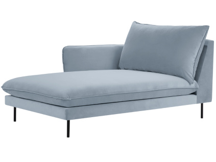 Světle modrá sametová lenoška Cosmopolitan Design Vienna 170 cm, levá