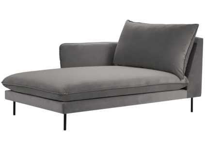 Světle šedá sametová lenoška Cosmopolitan Design Vienna 170 cm, levá