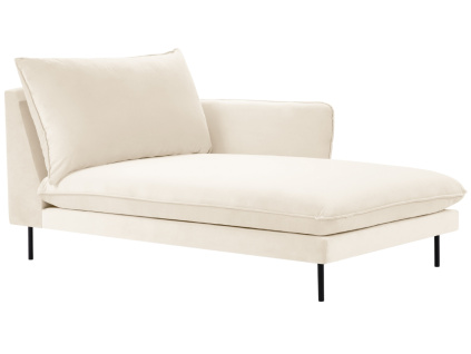 Světle béžová sametová lenoška Cosmopolitan Design Vienna 170 cm, pravá