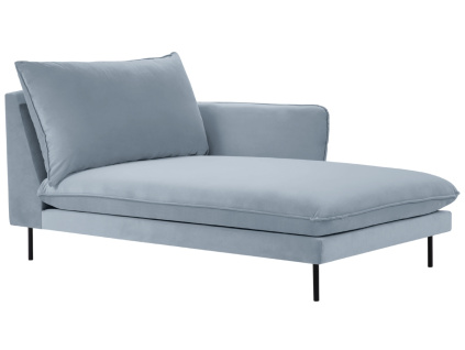Světle modrá sametová lenoška Cosmopolitan Design Vienna 170 cm, pravá