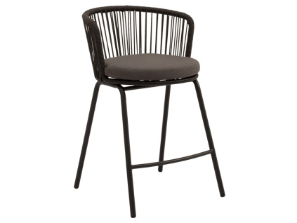 Antracitová kovová barová židle Pierre 64,5 cm