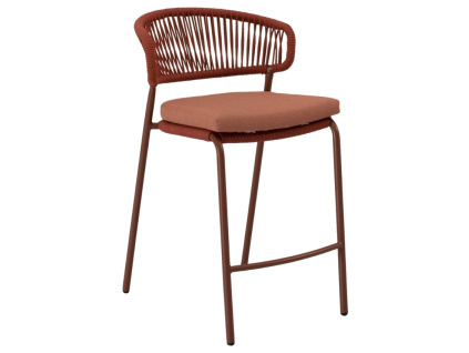 Terakotově červená kovová barová židle Randall 68 cm