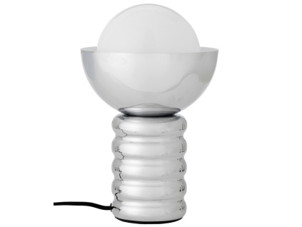 Stříbrná kovová stolní lampa Spike