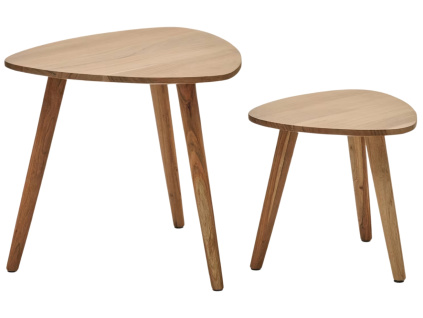 Set dvou dřevěných odkládacích stolků Kave Home Duvani