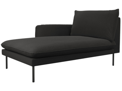 Černá bouclé lenoška Vienna 170 cm, levá