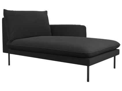 Černá bouclé lenoška Vienna 170 cm, pravá