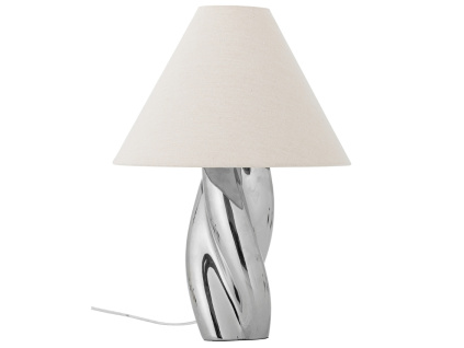 Stříbrná kameninová stolní lampa Bloomingville Silva