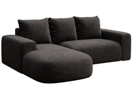 Antracitově šedá čalouněná rohová pohovka Monce 255 cm, levá