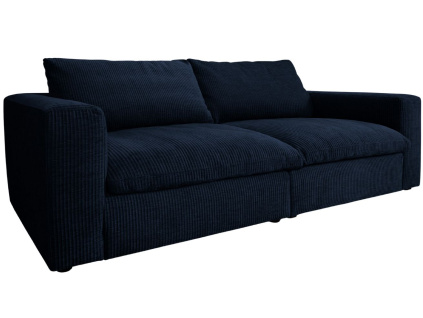 Modrá manšestrová trojmístná pohovka Lazy 226 cm