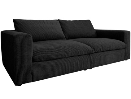 Grafitově šedá manšestrová trojmístná pohovka Lazy 226 cm