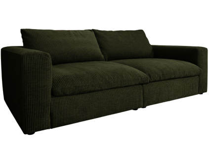 Zelená manšestrová trojmístná pohovka Lazy 226 cm