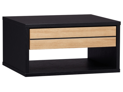 Černý dubový noční stolek Woodman Stripe 42,8 x 36 cm