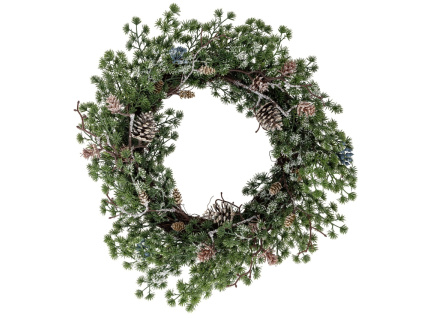 Zelený plastový dekorativní věnec Cedar 50 cm
