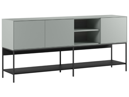Zeleno-černá lakovaná komoda Amira 180 x 40 cm