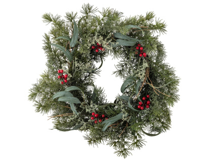 Zelený plastový dekorativní věnec Pine 60 cm