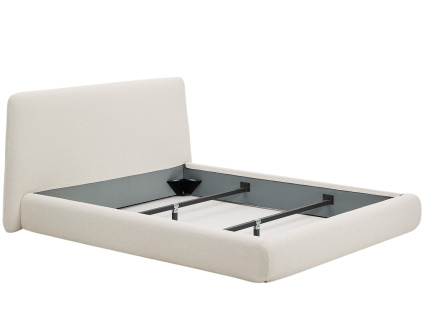 Béžová dvoulúžková postel Kave Home Martina 160 x 200 cm