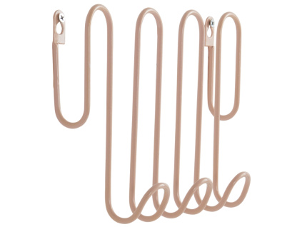Světle růžový kovový nástěnný věšák TURNS 40 cm