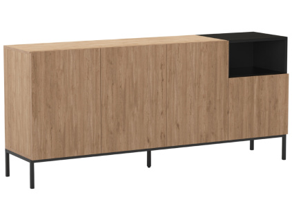 Komoda Cailin 180 x 40 cm s dřevěným dekorem