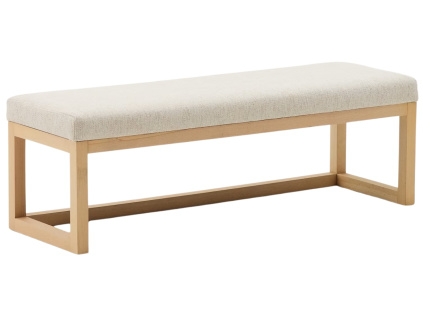 Dřevěná lavice Loya 128 cm s béžovým sedákem