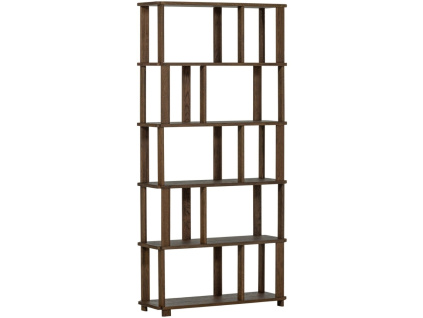 Hnědý dubový regál Riss 186 x 90 cm