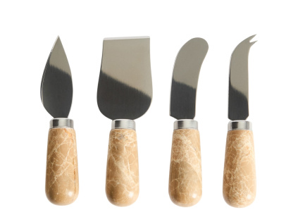 Sada čtyř nožů na sýr Adoma s mramorovou rukojetí