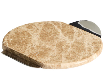 Béžový mramorový servírovací podnos Adoma 25 x 30 cm