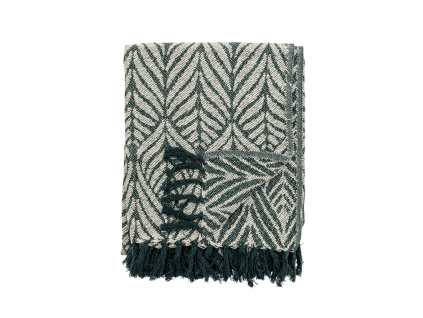 Zelený bavlněný pléd Bloomingville Ugento 160 x 130 cm