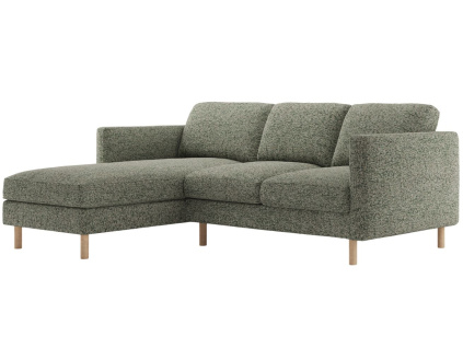 Zelená rohová pohovka Eden 250 cm, levá