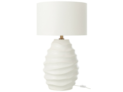 Bílá keramická stolní lampa Wave 68 cm